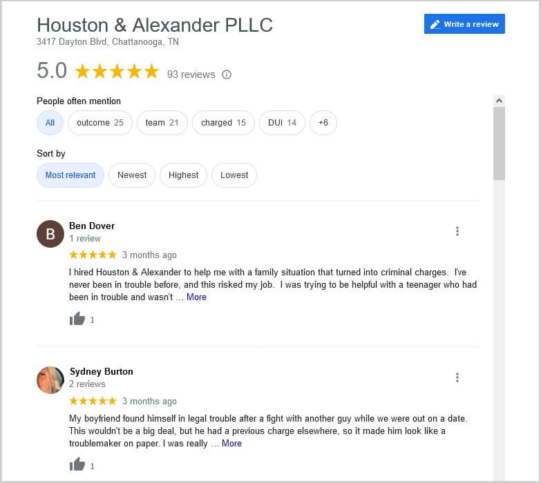 GBP For Lawyers All Reviews H&L