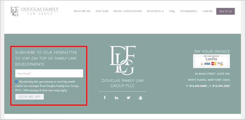 Email Marketing for Lawyers Newsletter Form