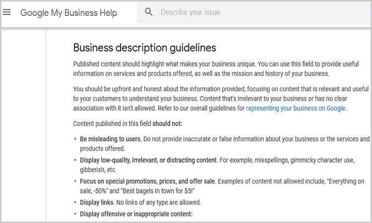 Business-Description Gudielines-Google-My-Business-Law-Firms