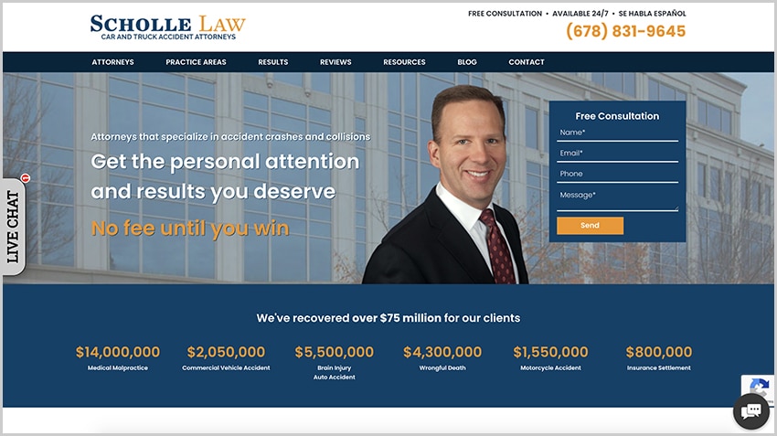 Personal Injury Lawyer Internet Marketing Scholle Home Brand