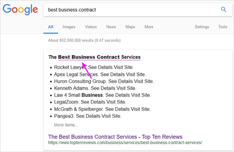 best-featured-snippet-law