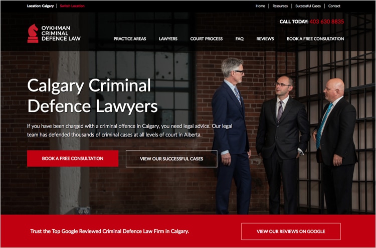 Exemplo de um ótimo site de escritório de advocacia nos EUA | Marketing Jurídico: como atrair clientes