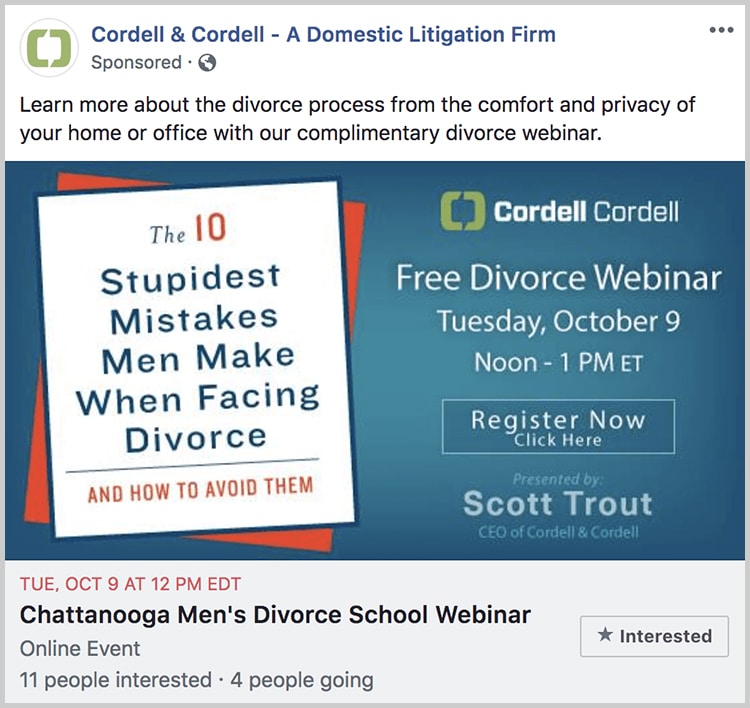 cordell-and-cordell-event-facebook-ad-example-for-attorneys