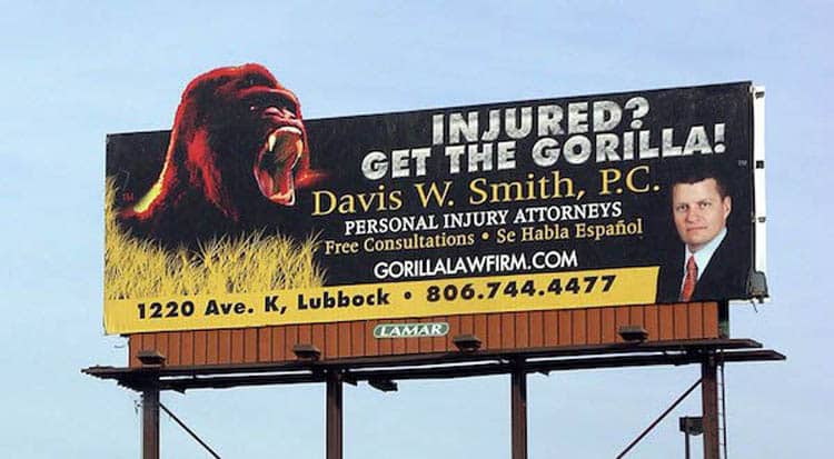 injured-get-the-gorilla-lawyer-billboard