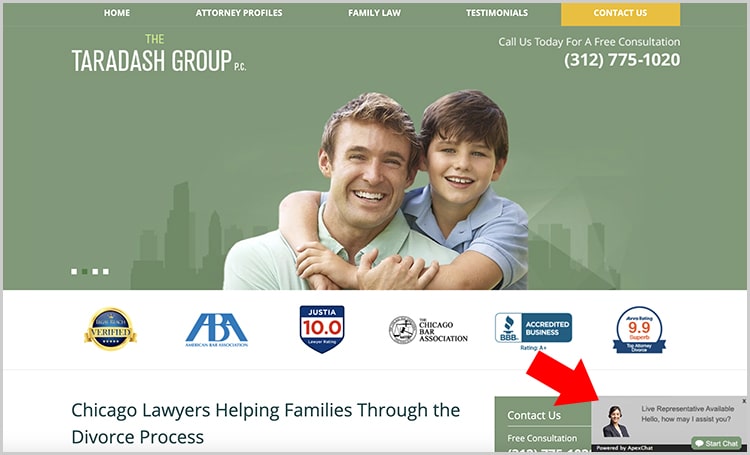 marketing for family law firms live chat