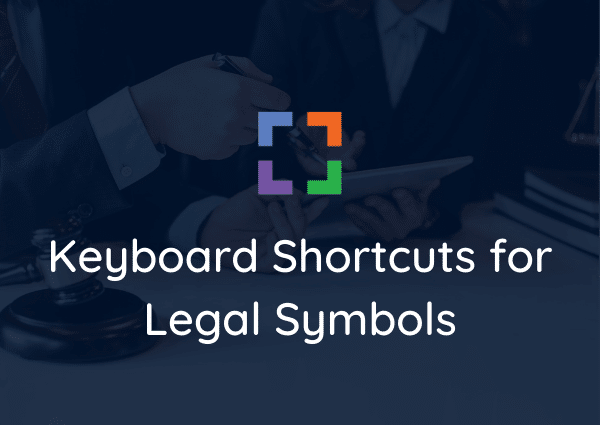 keyboard shortcuts for legal symbols