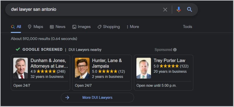 local service ads for lawyers