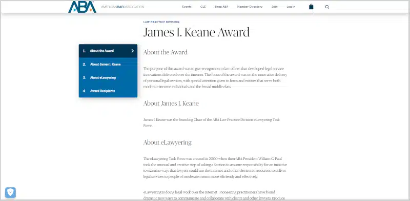 James I. Keane Award