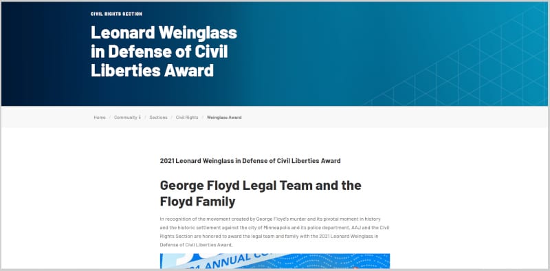 Leonard Weinglass in Defense of Civil Liberties Award