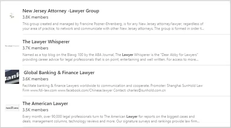 lawyer groups on linkedin
