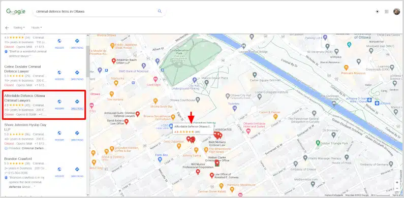 law firm map pin google
