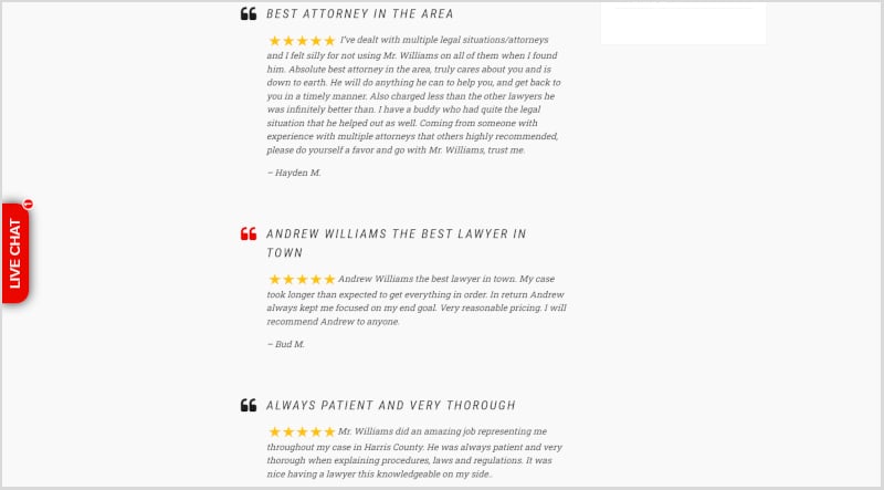 law firm website reviews