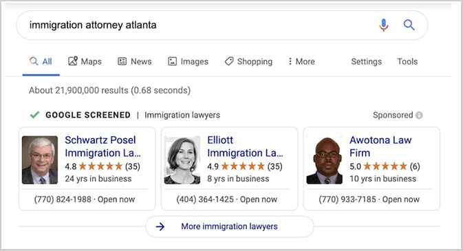 Local SEO for Lawyers Google Screened