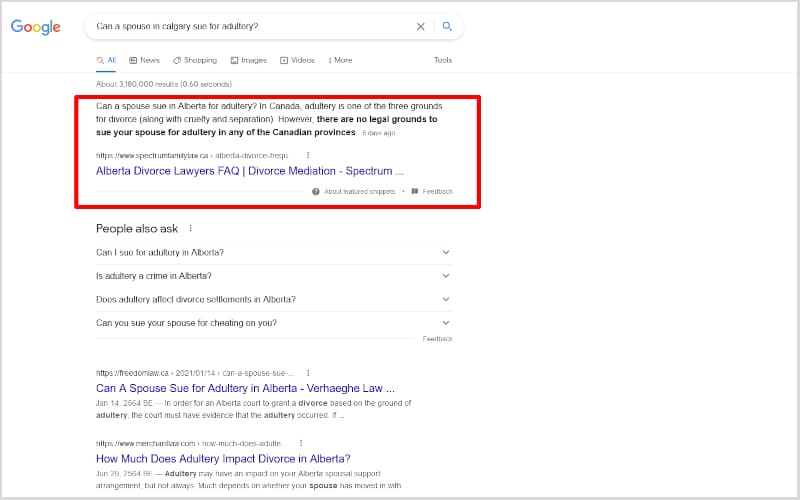 featured snippet law firm seo