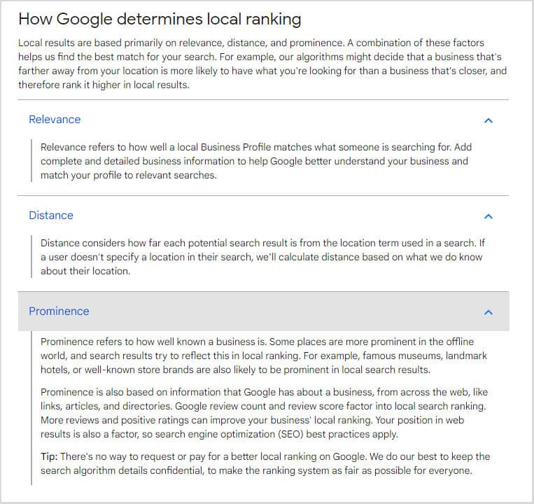 google local ranking factors