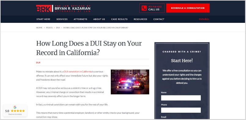 Informative Lawyer Blog Post on DUI