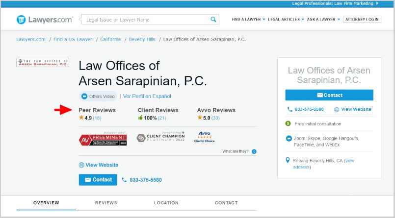 Legal Directories Reviews Lawyers.com AS