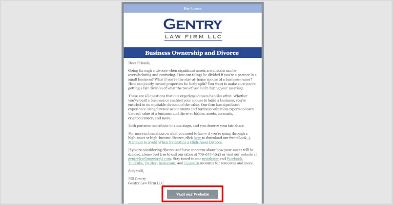 Law Firm Newsletter Call To Action