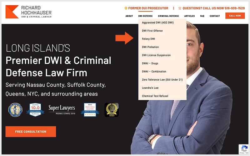 law firm website navigation