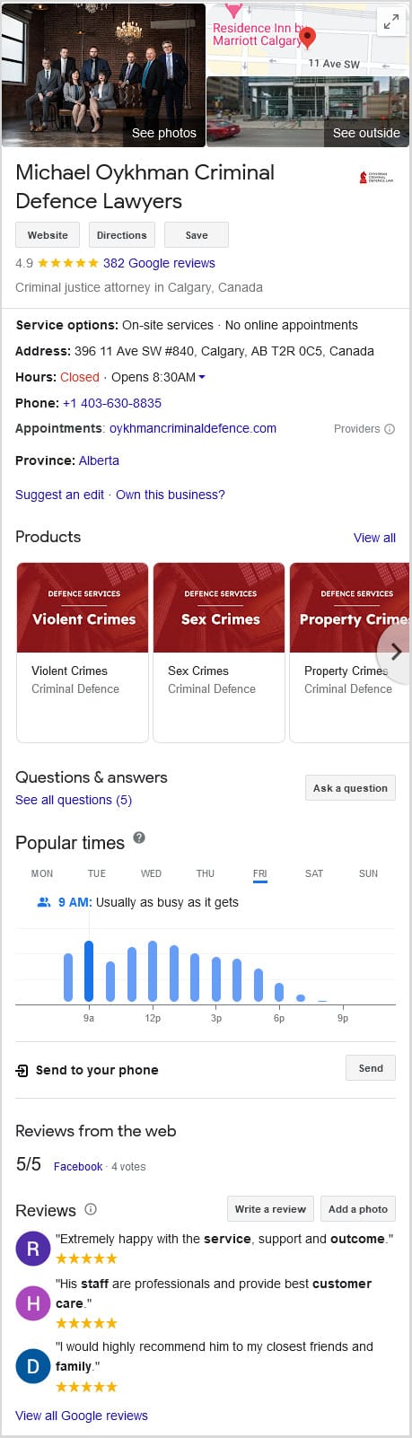 Criminal Defense Lawyer Marketing Google Business Profile