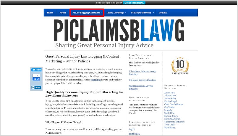 Link Building for Law Firms Guest Blogging