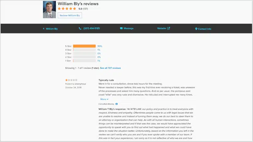 More Law Firm Clients Bad Reviews