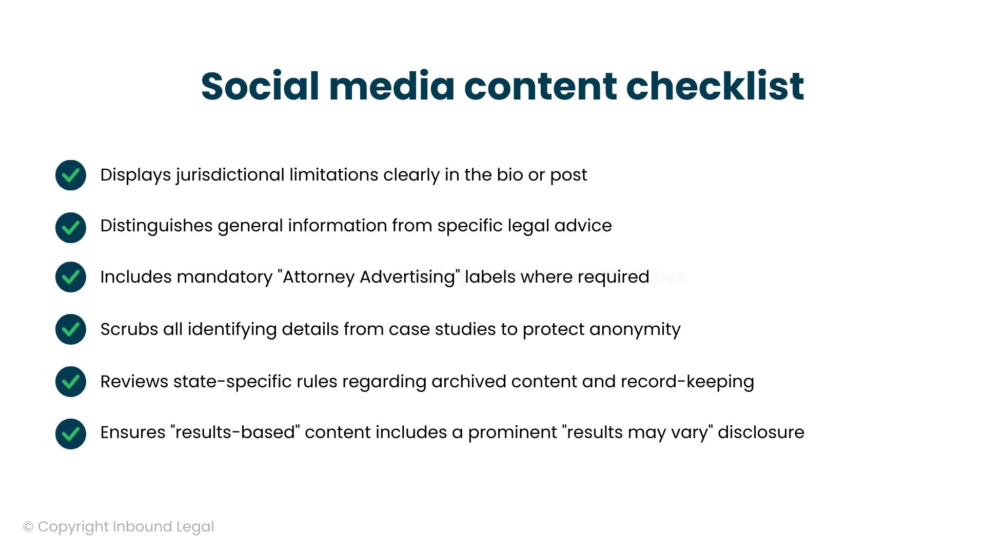 Social media content checklist