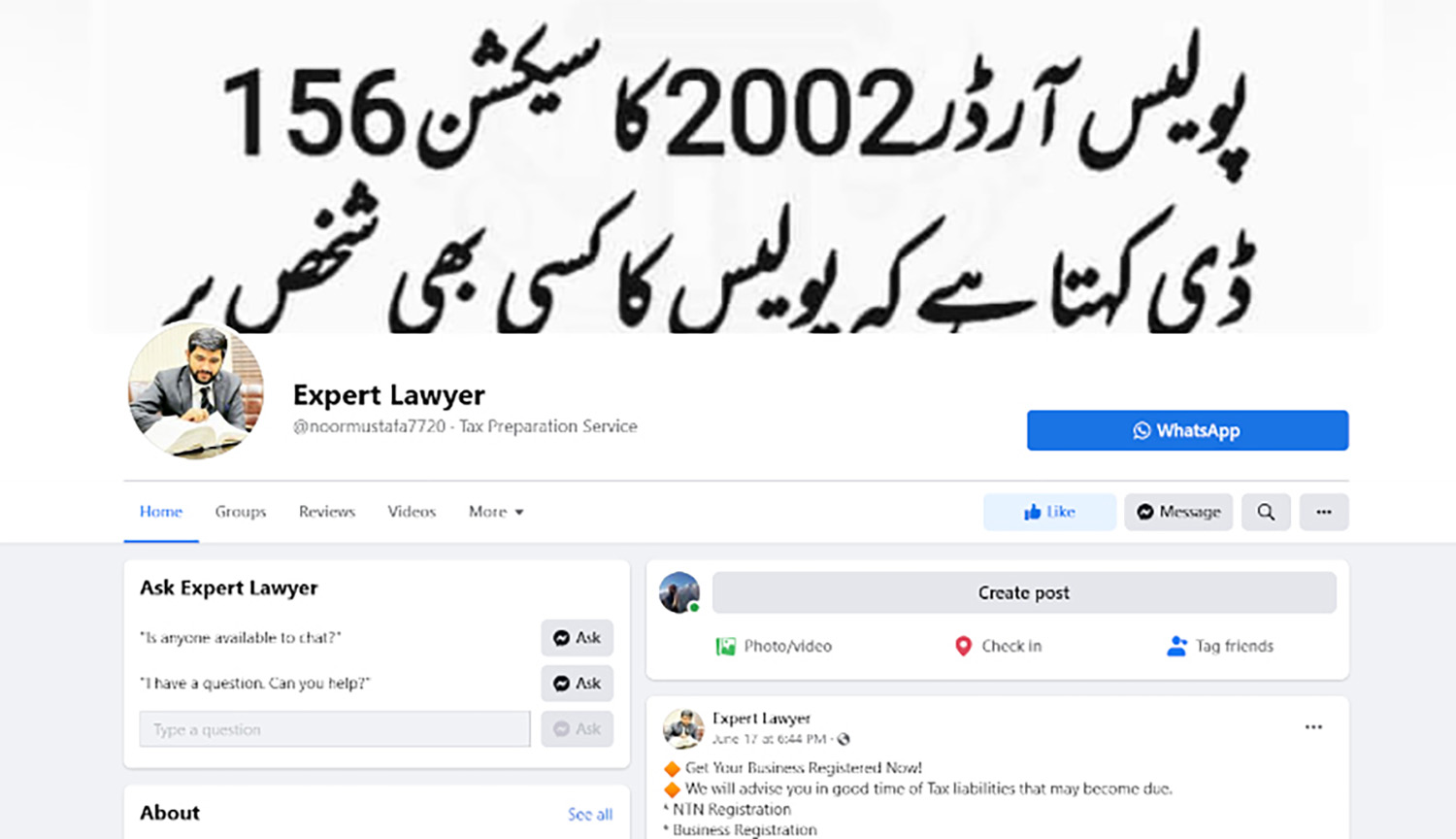 Expert Lawyer Facebook
