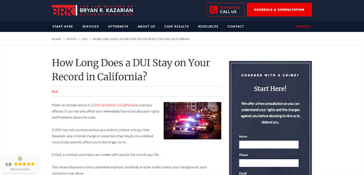 Informative Lawyer Blog Post on DUI