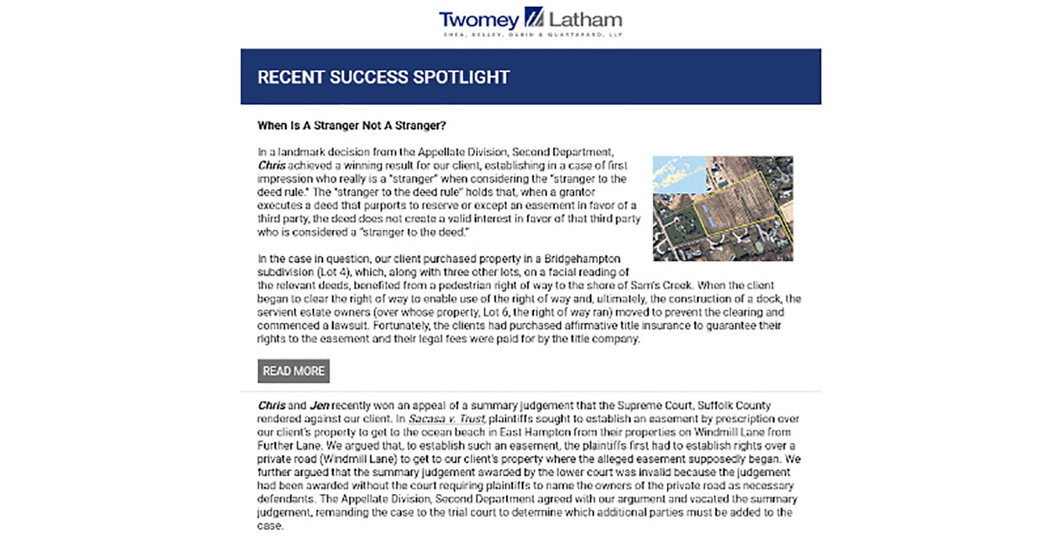 Law Firm Newsletter Case Study