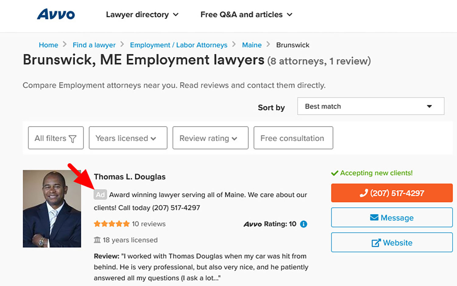 Lawyer Advertising Avvo