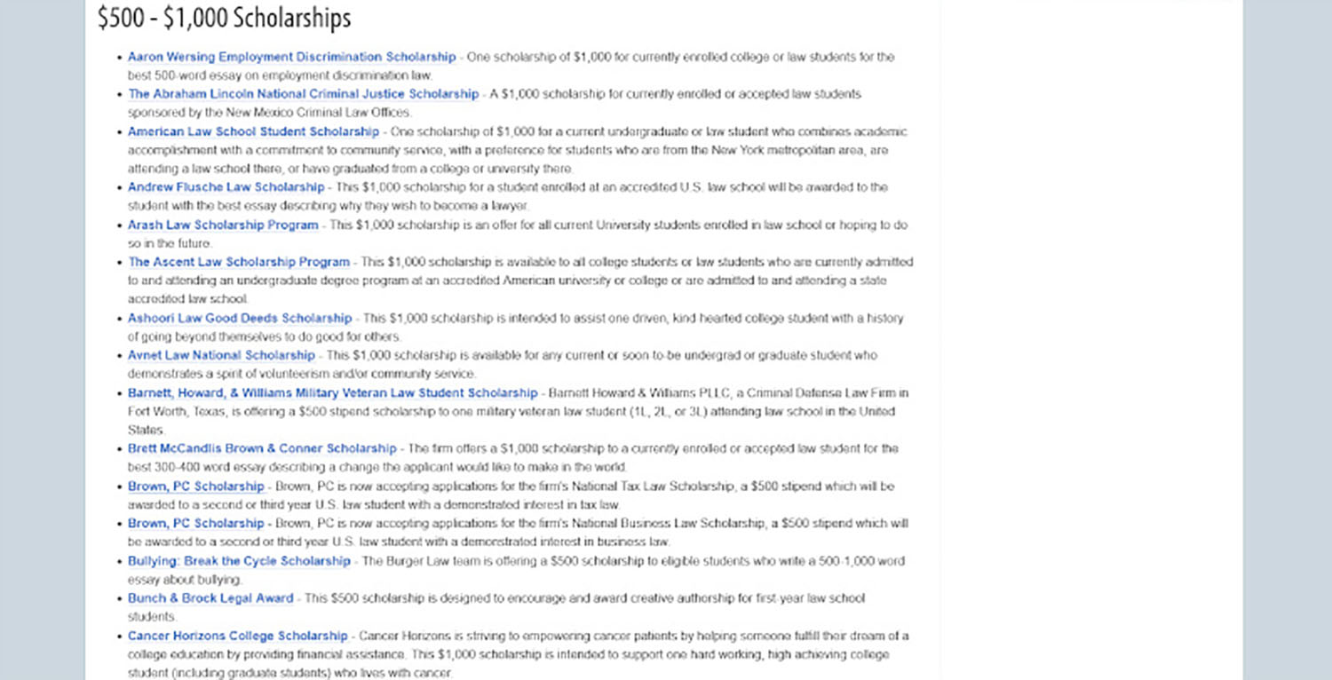 Link Building for Lawyers Scholarships