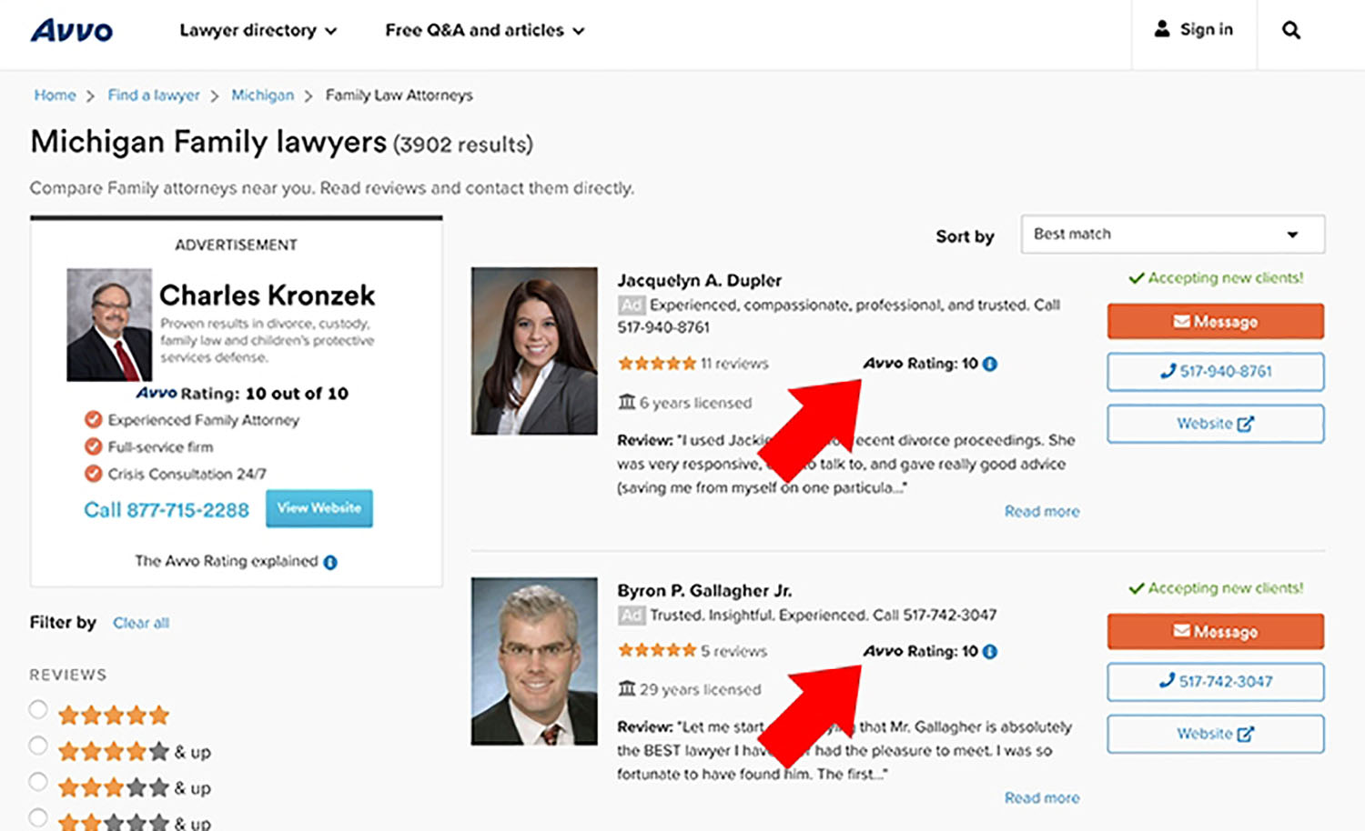 Avvo Lawyer Profile Avvo Rating