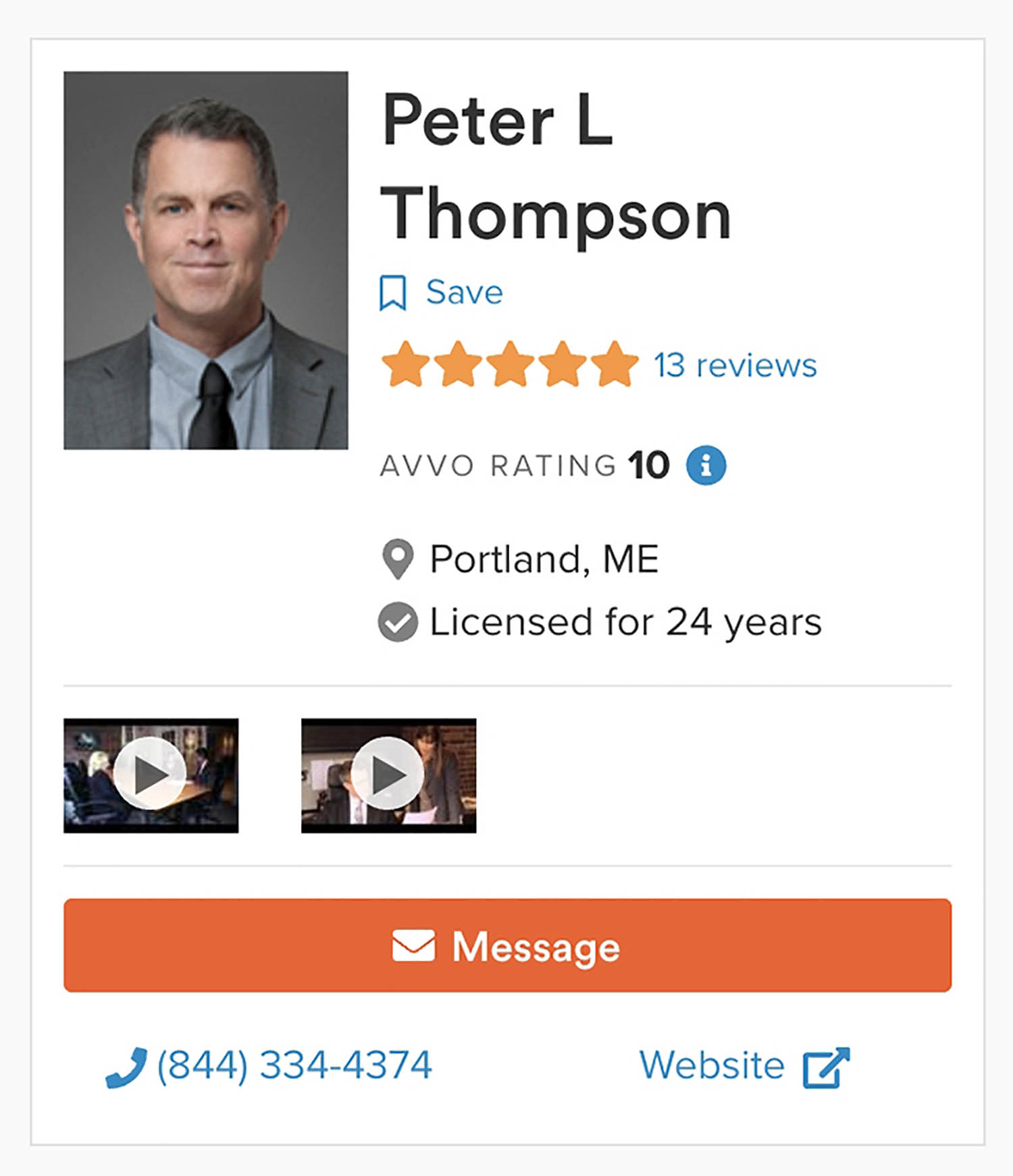 Avvo Lawyer Profile Left Panel