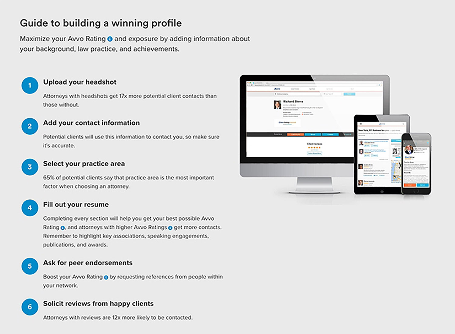 Avvo Winning Profile