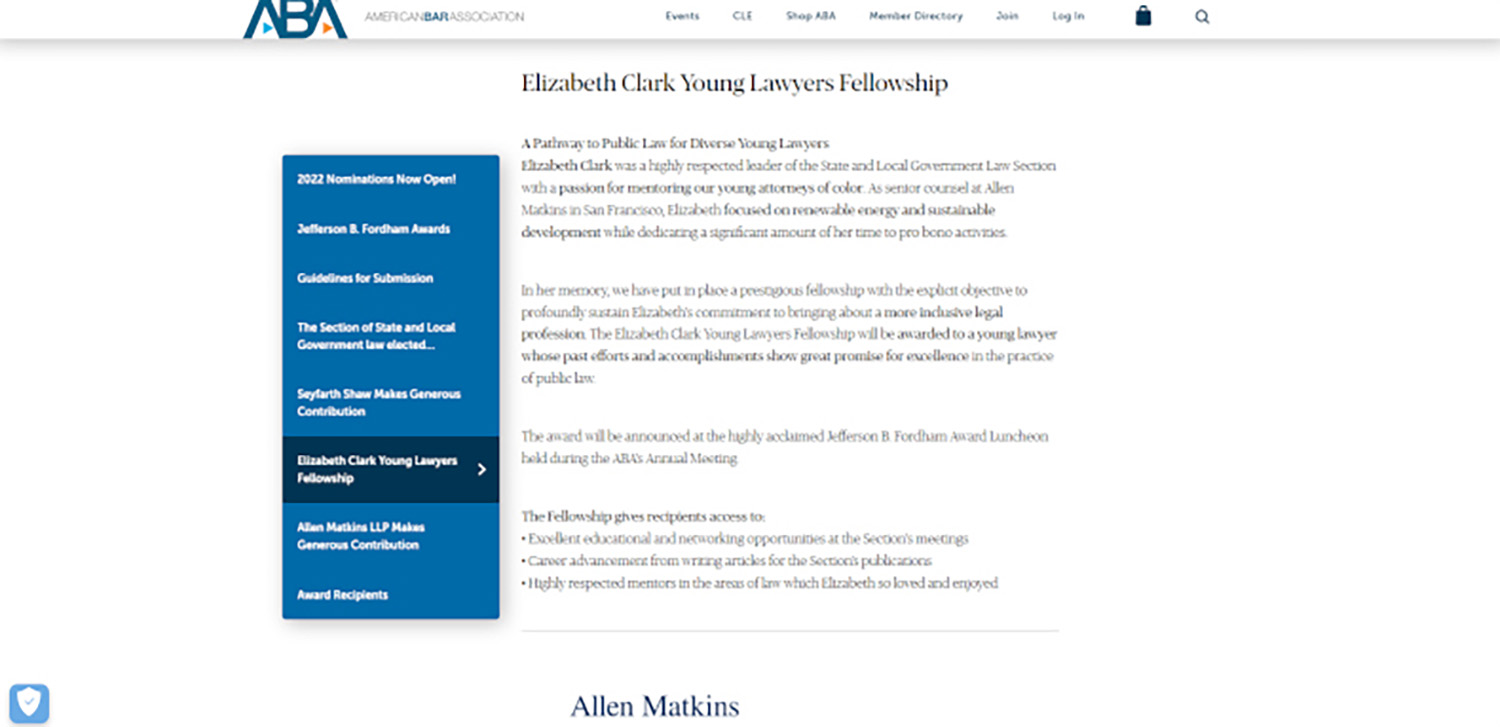 Elizabeth Clark Young Lawyers Fellowship