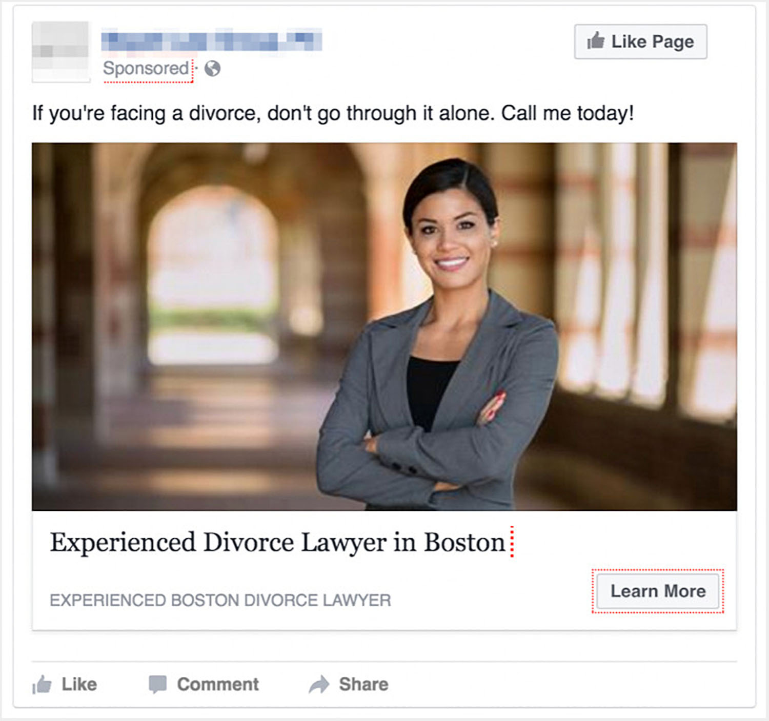 Facebook Lawyer Ad