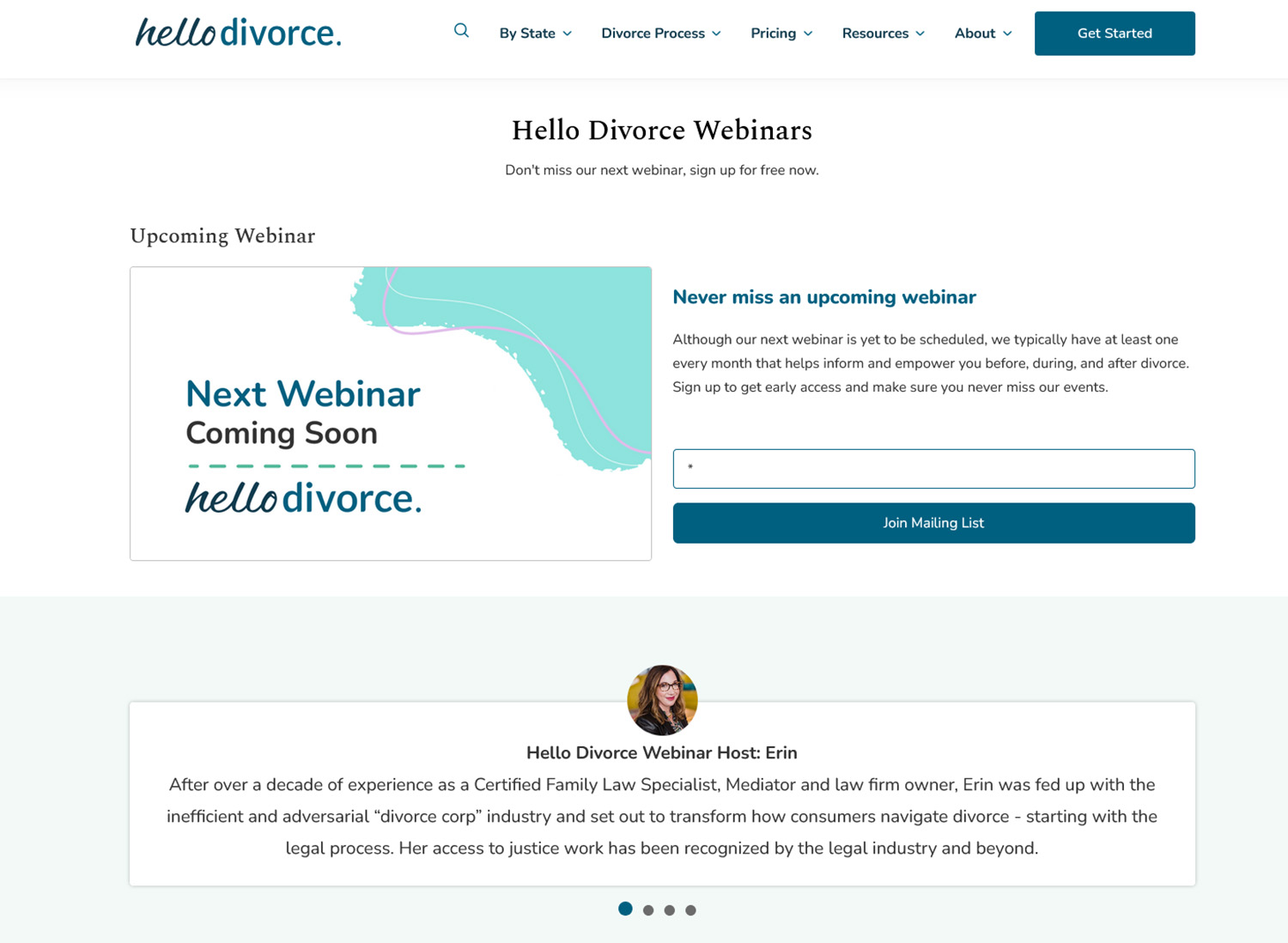 Hello Divorce Law Firm Webinar Landing Page