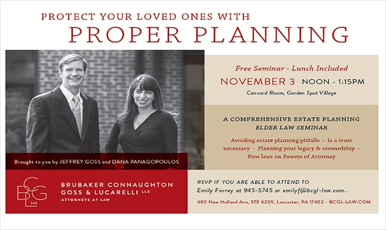 Internet Marketing Estate Planning Lawyers Brubaker Connaughton Goss Lucarelli Estate Planning Ad