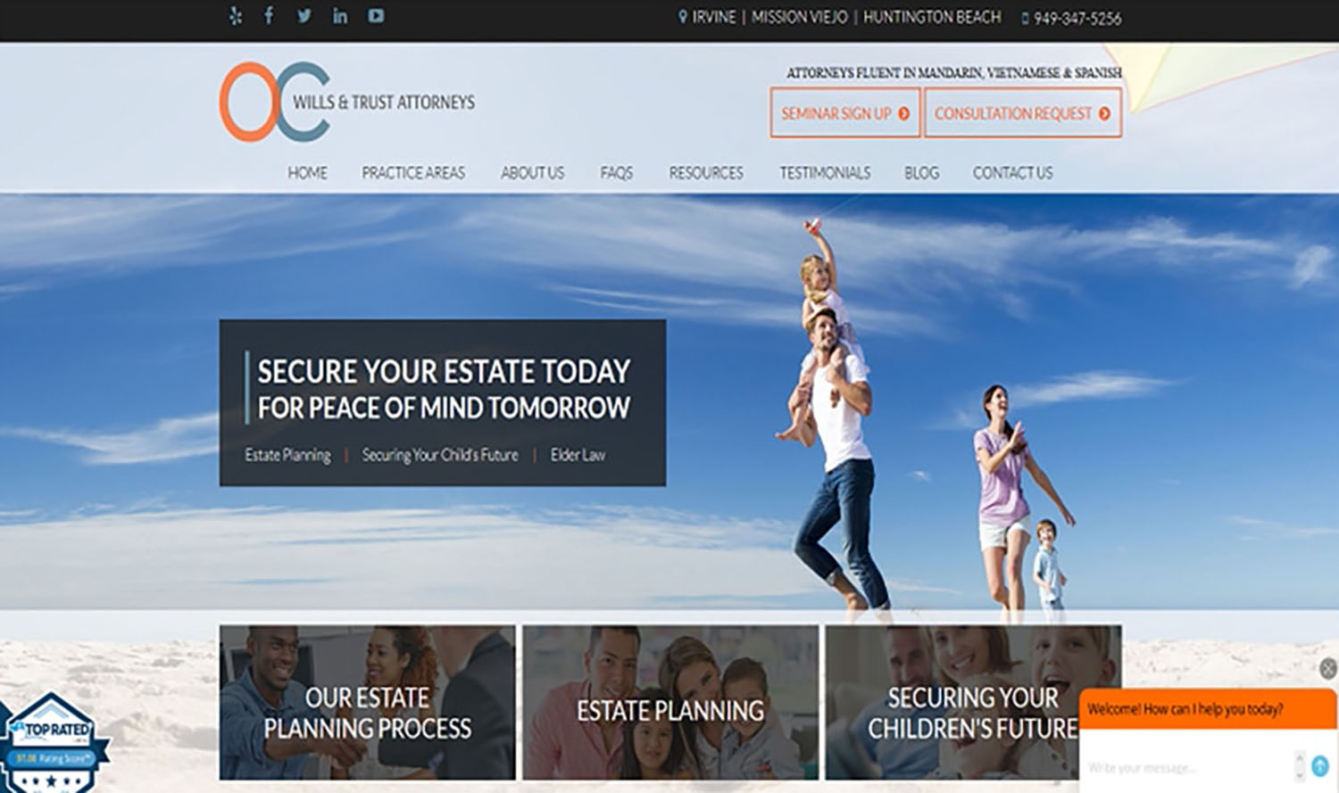 Internet Marketing Estate Planning Lawyers Irvine CA Website