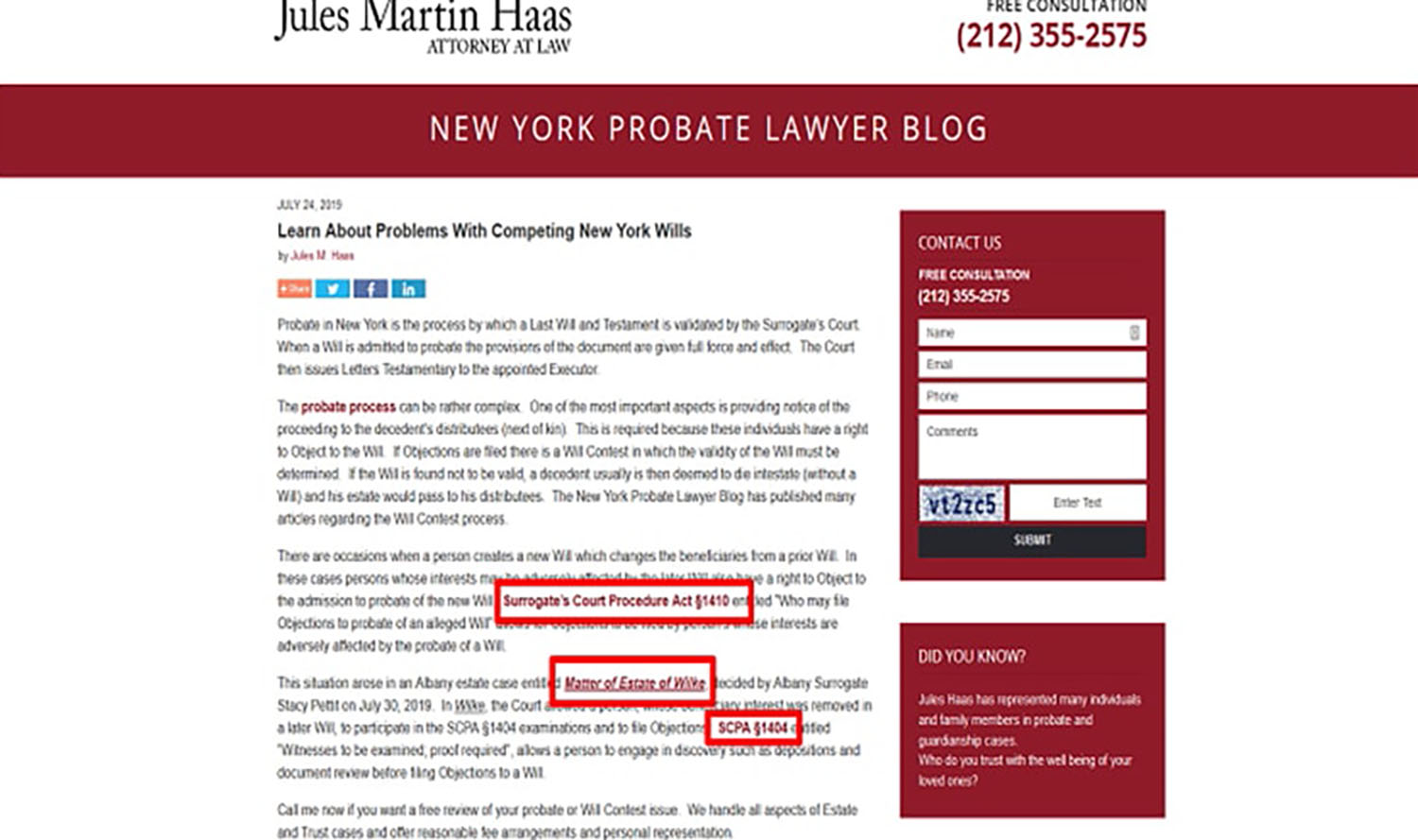 Internet Marketing Estate Planning Lawyers Jules Martin Haas Blog