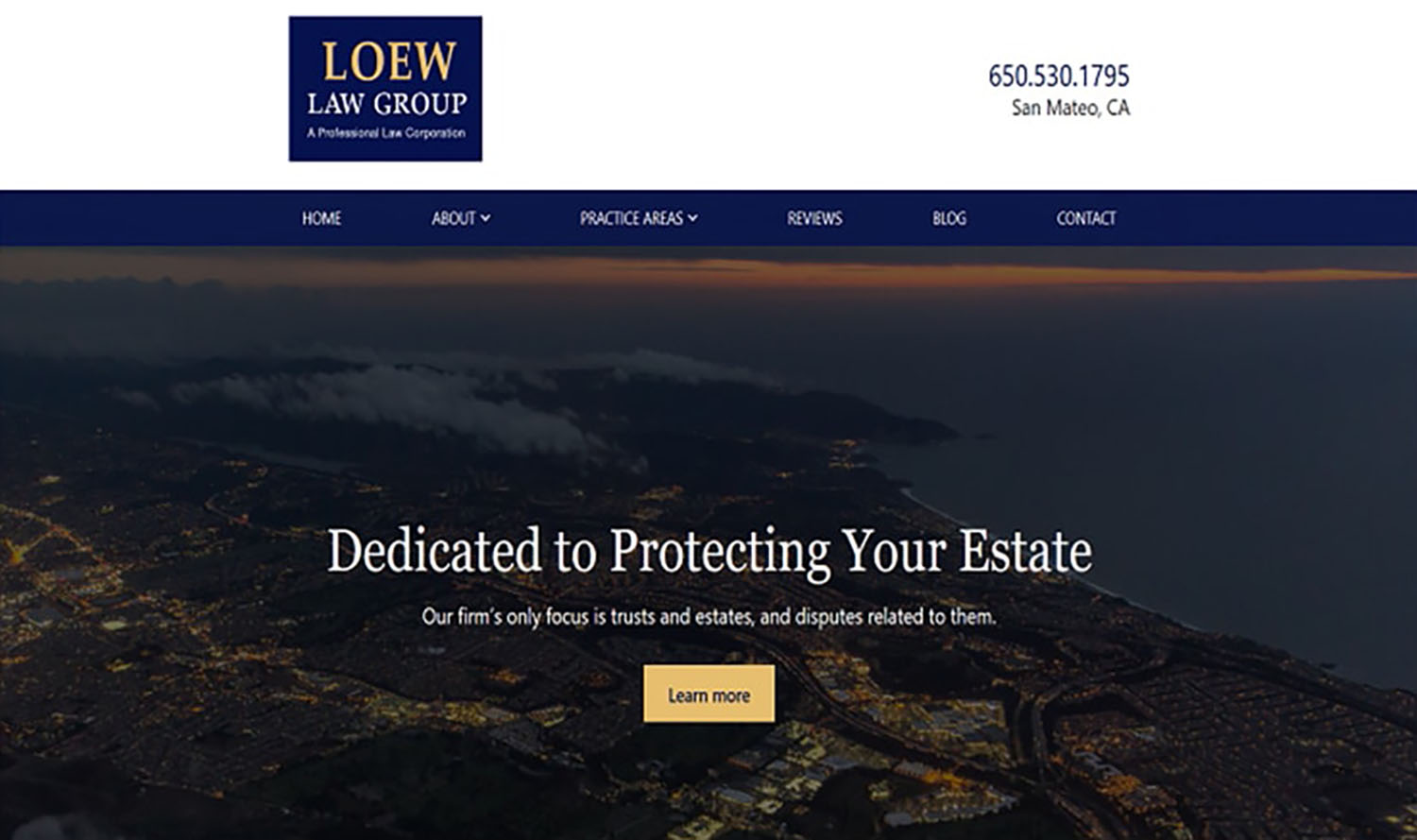 Internet Marketing Estate Planning Lawyers Loew Law Group Website