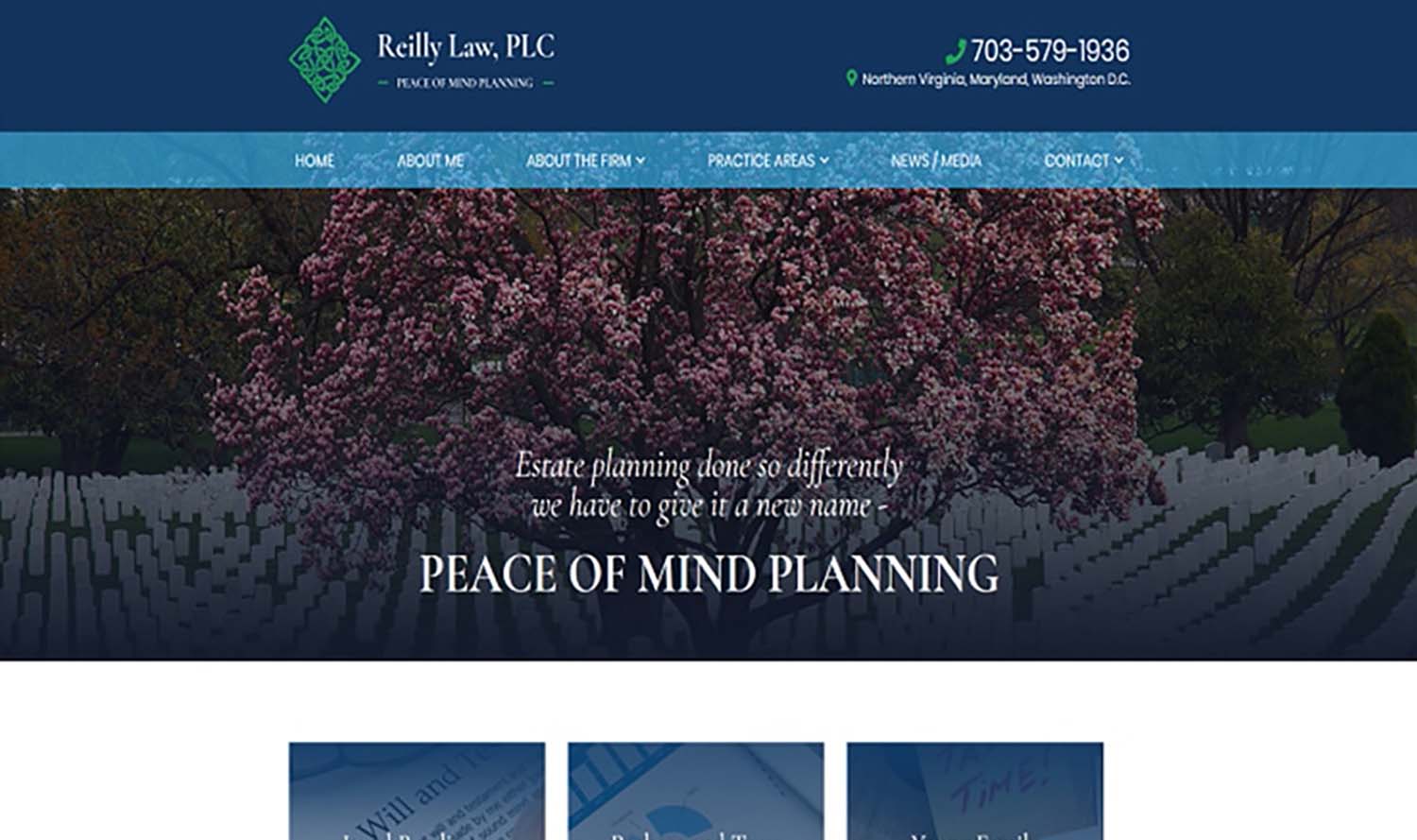 Internet marketing estate planning lawyers reilly law website