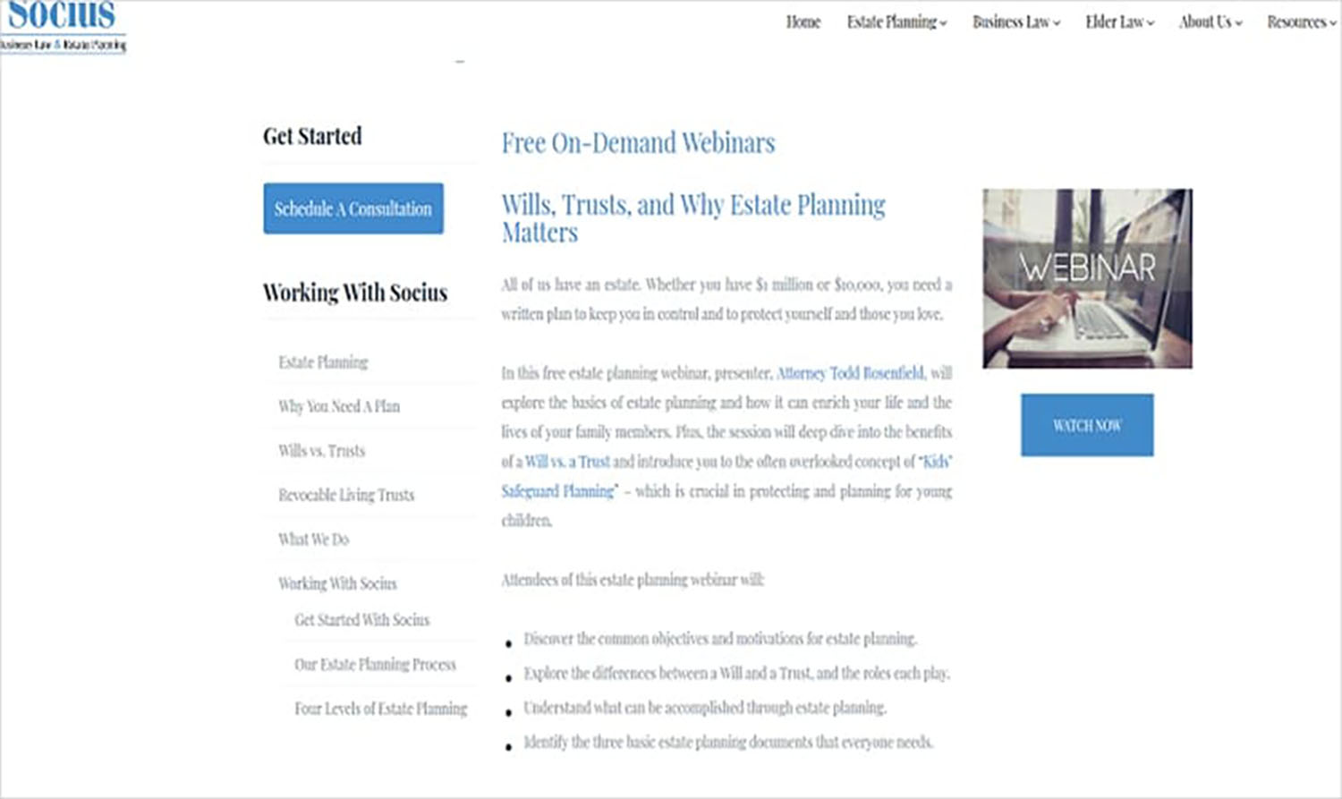 Internet Marketing Estate Planning Lawyers Socius Law Firm Webinars
