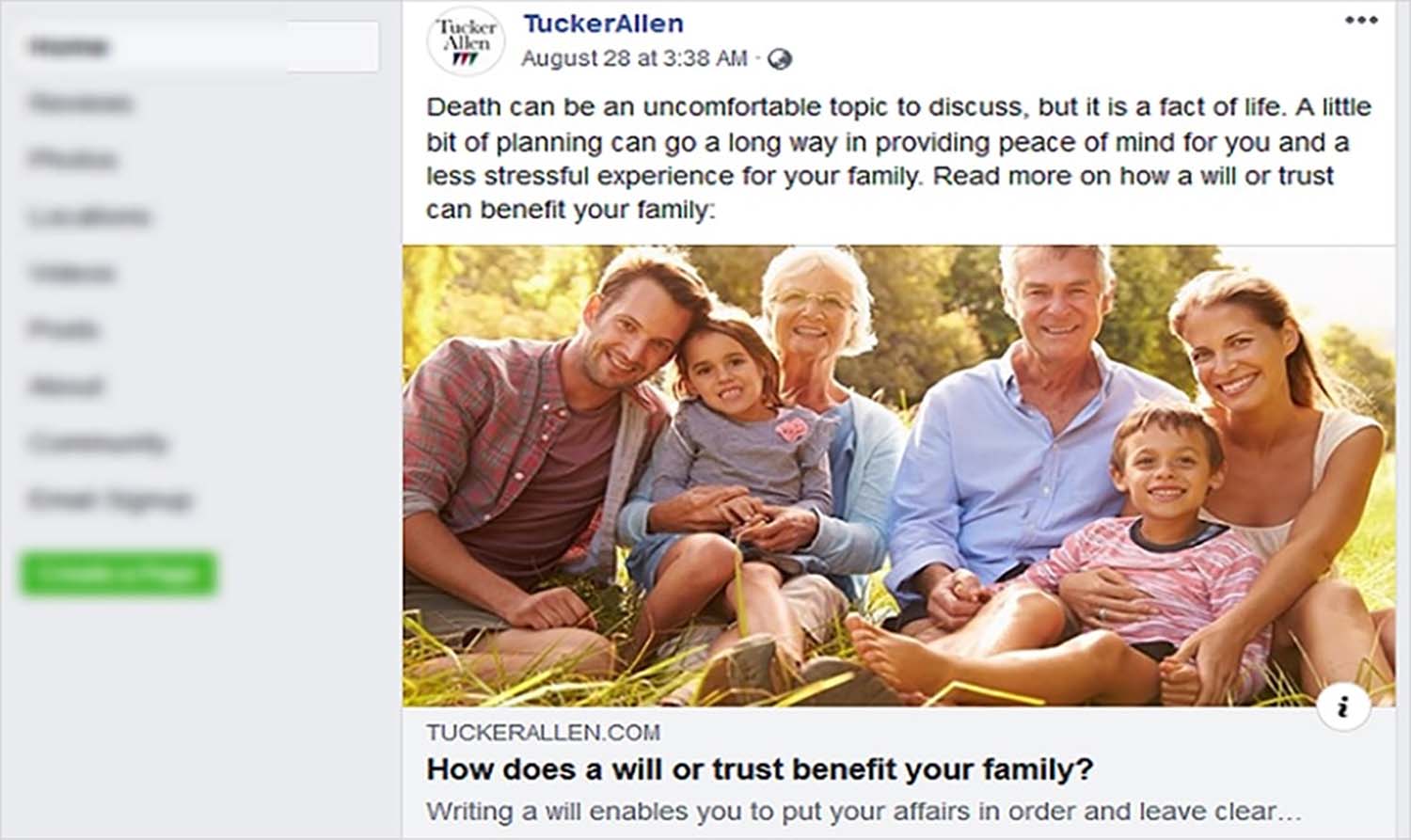 Internet Marketing Estate Planning Lawyers Tucker Allen Facebook Post