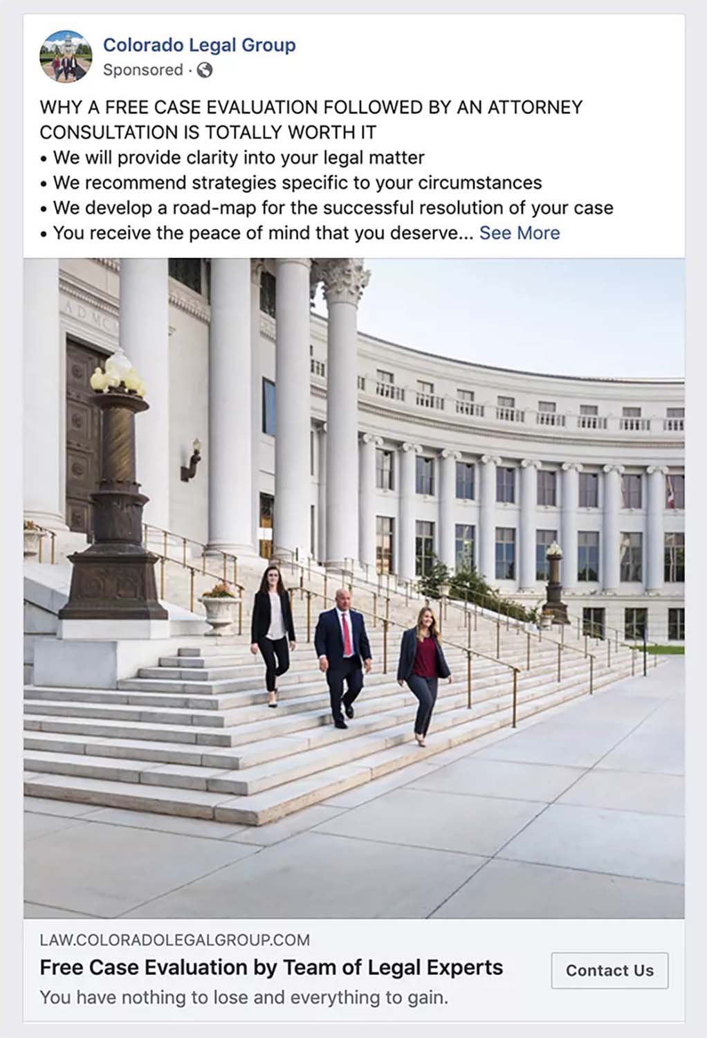 law-firm-facebook-conversion-retargeting-example Law Firm Facebook Conversion Retargeting Example