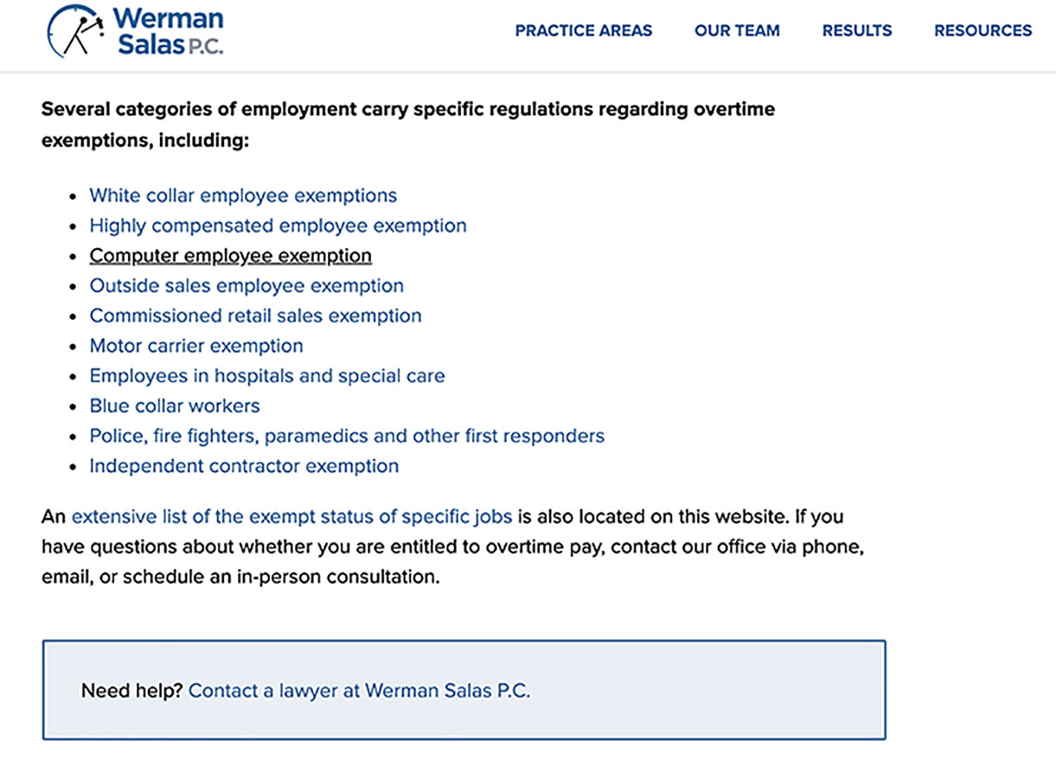 Practice Area Power Page Internal Links