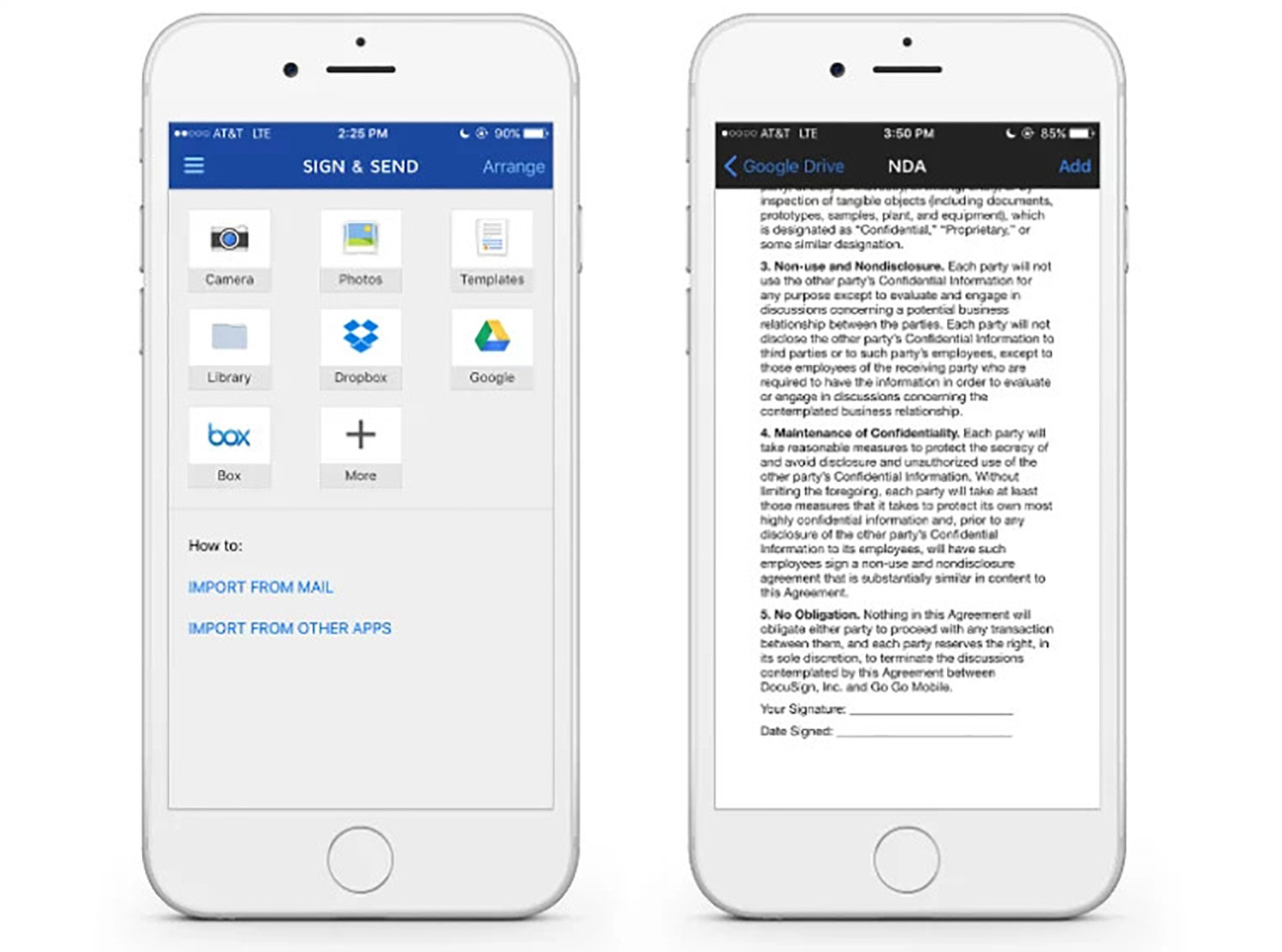 Signing a Contract on Mobile